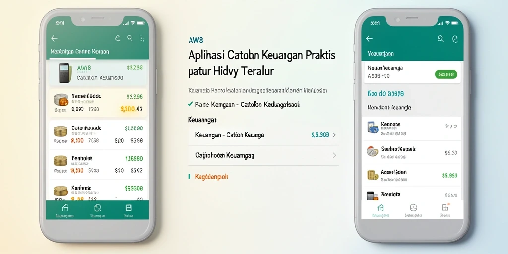 Tampilan antarmuka AM8 yang sederhana dan efisien untuk Catatan Keuangan.