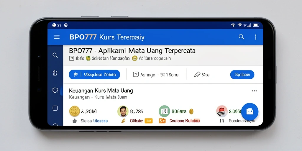Antarmuka BPO777 menampilkan data kurs mata uang terkini dengan jelas.