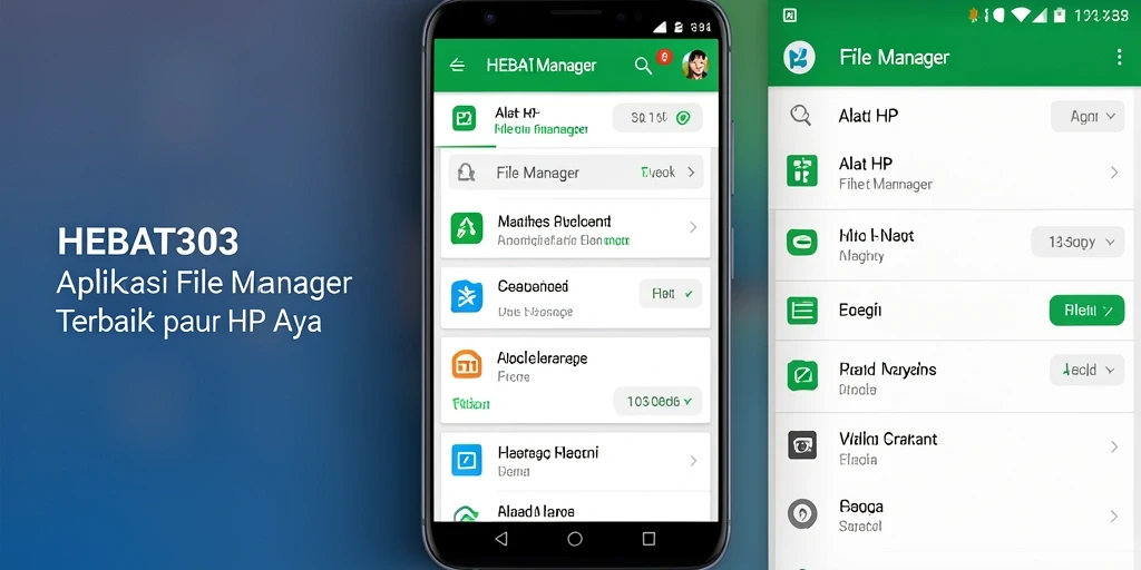 Antarmuka aplikasi File Manager HEBAT303 yang bersih dan user-friendly.