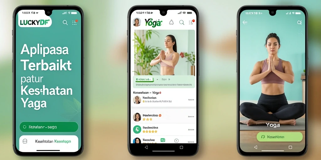 Antarmuka pengguna LUCKYDF yang intuitif dengan panduan yoga lengkap.