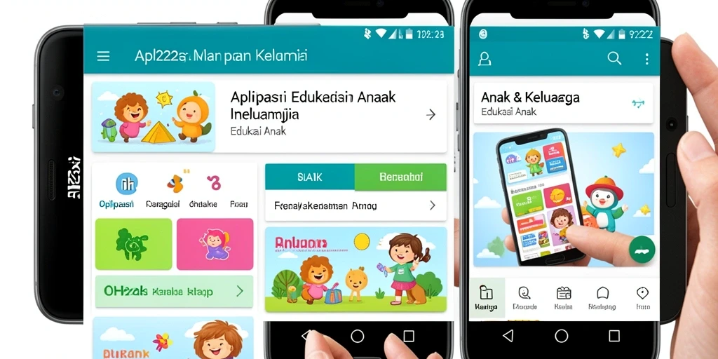 Tampilan menarik aplikasi OH222 untuk belajar anak-anak.
