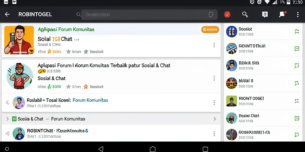 Antarmuka pengguna aplikasi ROBINTOGEL yang intuitif dan informatif.