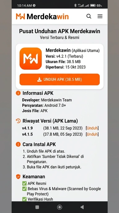 Unduh dan Instal APK Merdekawin untuk Android